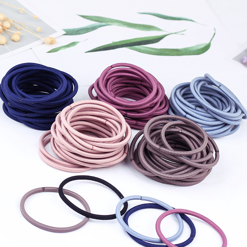 100 vnt. plaukų kilpa plaukų virvė galvos apdangalas odinė juosta moteriška galvos apdangalas paprastas tinklinis raudonų plaukų papuošalas mažos galvos virvutės papuošalai