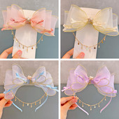 Veliki lanac s kićankama Mašne za kosu za djevojčice Vilinska princeza Ukosnica s mašnom Dječje pokrivalo za glavu s vještačkim kamenčićima Dodaci za oblikovanje kose