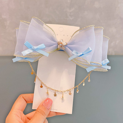 Veliki lanac s kićankama Mašne za kosu za djevojčice Vilinska princeza Ukosnica s mašnom Dječje pokrivalo za glavu s vještačkim kamenčićima Dodaci za oblikovanje kose