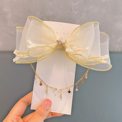 Veliki lanac s kićankama Mašne za kosu za djevojčice Vilinska princeza Ukosnica s mašnom Dječje pokrivalo za glavu s vještačkim kamenčićima Dodaci za oblikovanje kose