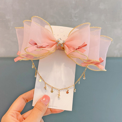 Veliki lanac s kićankama Mašne za kosu za djevojčice Vilinska princeza Ukosnica s mašnom Dječje pokrivalo za glavu s vještačkim kamenčićima Dodaci za oblikovanje kose