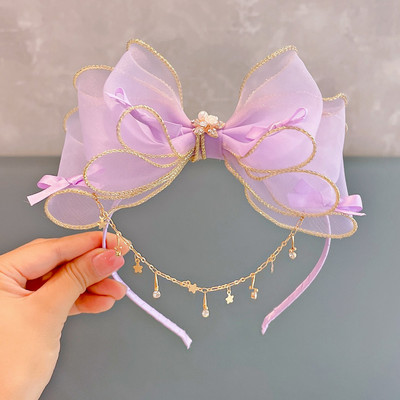 Veliki lanac s kićankama Mašne za kosu za djevojčice Vilinska princeza Ukosnica s mašnom Dječje pokrivalo za glavu s vještačkim kamenčićima Dodaci za oblikovanje kose