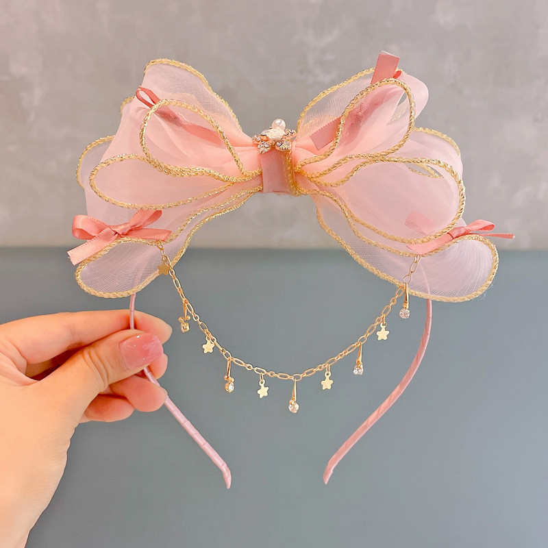 Veliki lanac s kićankama Mašne za kosu za djevojčice Vilinska princeza Ukosnica s mašnom Dječje pokrivalo za glavu s vještačkim kamenčićima Dodaci za oblikovanje kose