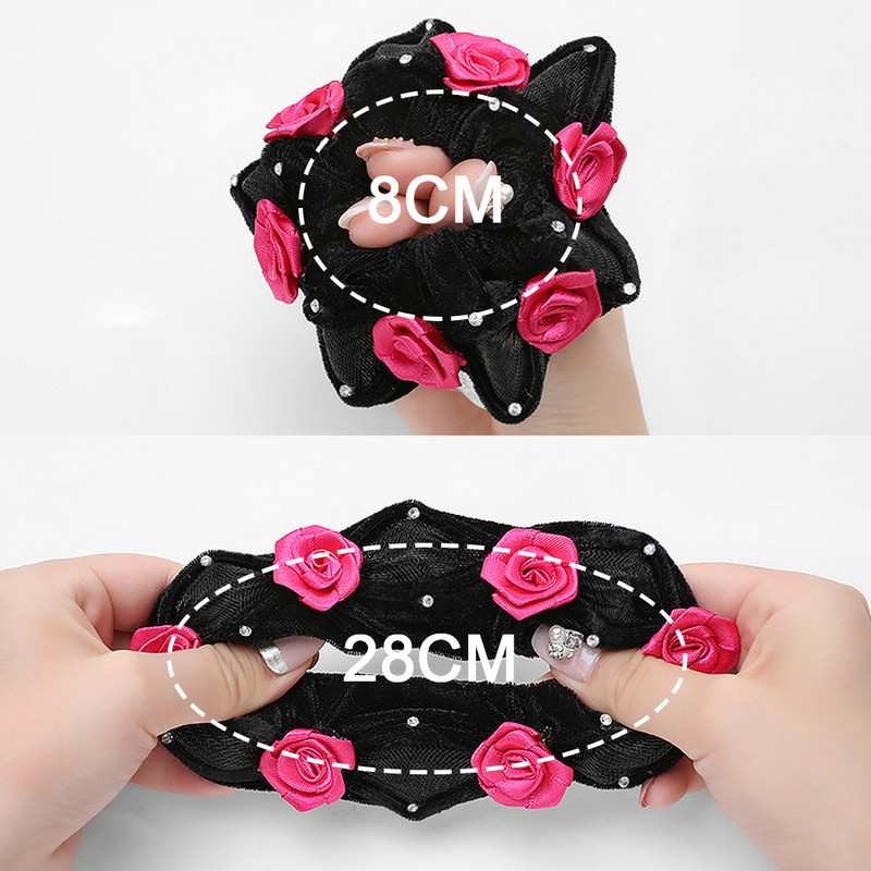 Moe lilleshow ketas Juuksevõrk Tüdruk Ballettants Uisutamine Snood Elastne Lipsu Kaane Must Peakatete Stiilimise Aksessuaar