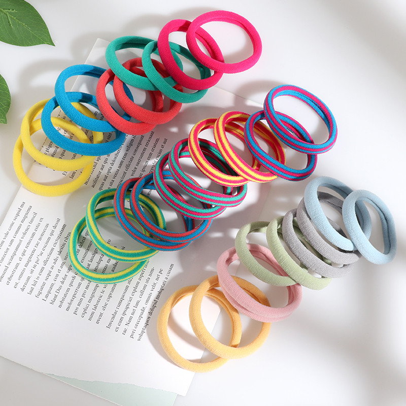 Új 10db/szett Hajgumik Girl Candy Color Elasztikus Gumiszalag Hajgumi Gyerek Baba Fejpánt Scrunchie Haj kiegészítők