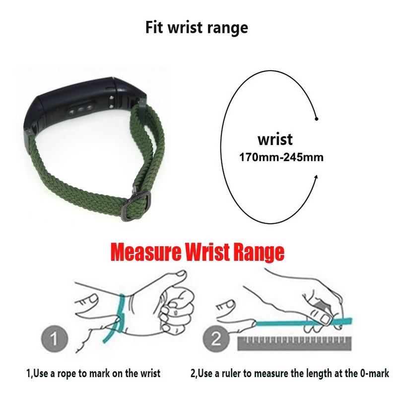 Forwelleny narukvica s pletenim elastičnim remenom Za Honor Band 4 5 najlonski remen s podesivom kopčom Wristband Smart