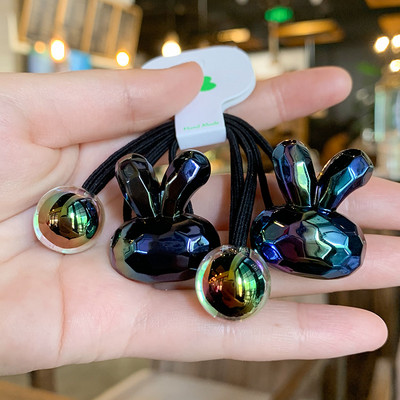 2 buc. Seturi de benzi elastice de păr din desene animate cu urs acrilic Accesorii de păr pentru fete, lucrate manual pentru cravată de păr, bandă de cauciuc