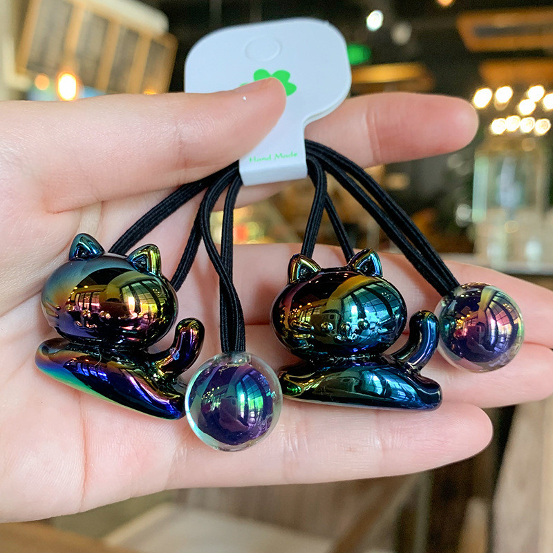 2 buc. Seturi de benzi elastice de păr din desene animate cu urs acrilic Accesorii de păr pentru fete, lucrate manual pentru cravată de păr, bandă de cauciuc