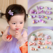 10 τμχ/σετ Νέο μωρό για κοριτσάκια Χαριτωμένα γλυκά καρτούν στολίδια λουλουδιών κλιπ μαλλιών Παιδικά υπέροχα γλυκά φουρκέτες Παιδικά αξεσουάρ μαλλιών