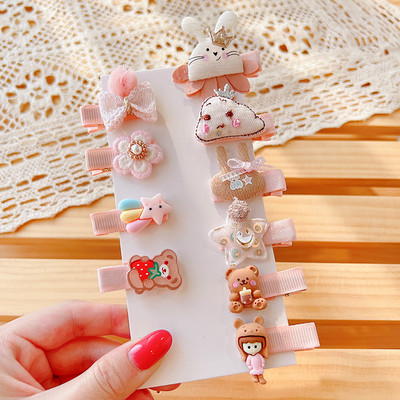 10 τμχ/σετ Νέο μωρό για κοριτσάκια Χαριτωμένα γλυκά καρτούν στολίδια λουλουδιών κλιπ μαλλιών Παιδικά υπέροχα γλυκά φουρκέτες Παιδικά αξεσουάρ μαλλιών