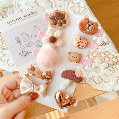 10 τμχ/σετ Νέο μωρό για κοριτσάκια Χαριτωμένα γλυκά καρτούν στολίδια λουλουδιών κλιπ μαλλιών Παιδικά υπέροχα γλυκά φουρκέτες Παιδικά αξεσουάρ μαλλιών