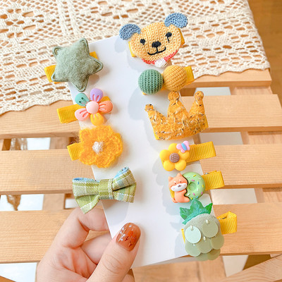 10 τμχ/σετ Νέο μωρό για κοριτσάκια Χαριτωμένα γλυκά καρτούν στολίδια λουλουδιών κλιπ μαλλιών Παιδικά υπέροχα γλυκά φουρκέτες Παιδικά αξεσουάρ μαλλιών