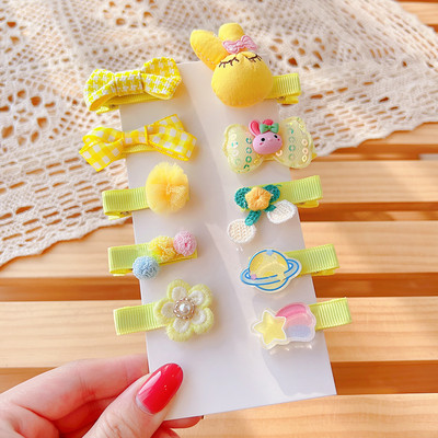 10 τμχ/σετ Νέο μωρό για κοριτσάκια Χαριτωμένα γλυκά καρτούν στολίδια λουλουδιών κλιπ μαλλιών Παιδικά υπέροχα γλυκά φουρκέτες Παιδικά αξεσουάρ μαλλιών
