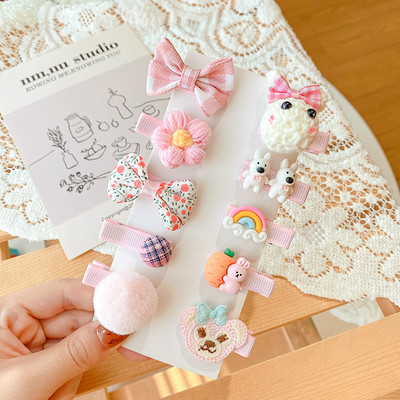 10 τμχ/σετ Νέο μωρό για κοριτσάκια Χαριτωμένα γλυκά καρτούν στολίδια λουλουδιών κλιπ μαλλιών Παιδικά υπέροχα γλυκά φουρκέτες Παιδικά αξεσουάρ μαλλιών