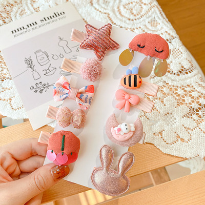 10 τμχ/σετ Νέο μωρό για κοριτσάκια Χαριτωμένα γλυκά καρτούν στολίδια λουλουδιών κλιπ μαλλιών Παιδικά υπέροχα γλυκά φουρκέτες Παιδικά αξεσουάρ μαλλιών