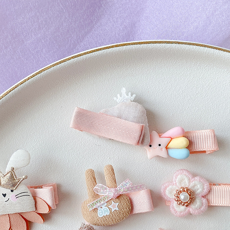 10 τμχ/σετ Νέο μωρό για κοριτσάκια Χαριτωμένα γλυκά καρτούν στολίδια λουλουδιών κλιπ μαλλιών Παιδικά υπέροχα γλυκά φουρκέτες Παιδικά αξεσουάρ μαλλιών