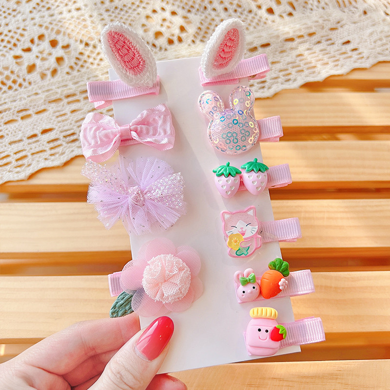 10 τμχ/σετ Νέο μωρό για κοριτσάκια Χαριτωμένα γλυκά καρτούν στολίδια λουλουδιών κλιπ μαλλιών Παιδικά υπέροχα γλυκά φουρκέτες Παιδικά αξεσουάρ μαλλιών