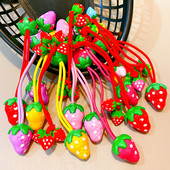 2 τμχ Νέο χαριτωμένο σχοινί δένει με φράουλα για κοριτσάκι Γλυκό ελαστικό κορδόνι μαλλιών βρόχο Παιδική κεφαλή Παιδικά αξεσουάρ μαλλιών Αξεσουάρ κεφαλής