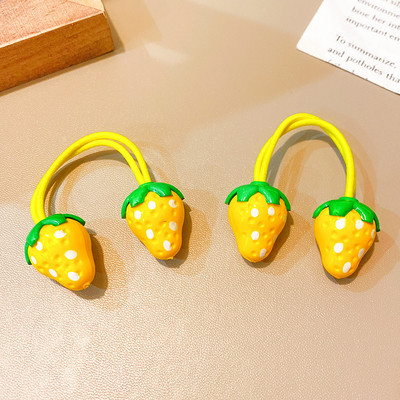 2 τμχ Νέο χαριτωμένο σχοινί δένει με φράουλα για κοριτσάκι Γλυκό ελαστικό κορδόνι μαλλιών βρόχο Παιδική κεφαλή Παιδικά αξεσουάρ μαλλιών Αξεσουάρ κεφαλής