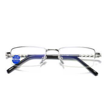 Ανδρικά Γυναικεία Γυαλιά ανάγνωσης Ultralight Anti-Blue Light Γυαλιά ανάγνωσης Ανδρικά Γυναικεία Μεταλλικά Γυαλιά Presbyopia Clear Lens Eye Ασημένια γυαλιά +1,0~4,0