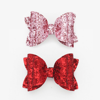 2 bucăți 3 inch paiete roșii pentru fete agrafe de păr pentru agrafe de păr strălucitoare lucrate manual Barrette cu sclipici Accesorii drăguțe pentru păr Accesorii pentru păr pentru copii