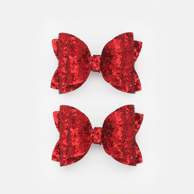 2 bucăți 3 inch paiete roșii pentru fete agrafe de păr pentru agrafe de păr strălucitoare lucrate manual Barrette cu sclipici Accesorii drăguțe pentru păr Accesorii pentru păr pentru copii