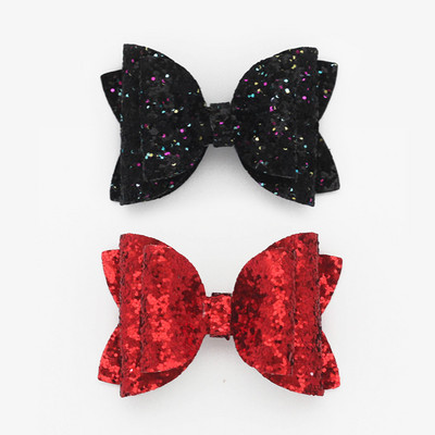 2 bucăți 3 inch paiete roșii pentru fete agrafe de păr pentru agrafe de păr strălucitoare lucrate manual Barrette cu sclipici Accesorii drăguțe pentru păr Accesorii pentru păr pentru copii