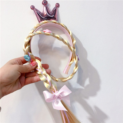 12 stilova Dječje Djevojčice Plave Cosplay Pletena pletenica Zapetljana Rapunzel princeza Traka za glavu Dodaci za kosu Vlasulja za djevojku Perika