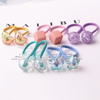 10vnt./vnt. Nauji spalvingi smėliavimo karoliukai princesė galvos apdangalai vaikams elastinės plaukų juostelės vaikams plaukų virvelės mergaičių aksesuarai kūdikiui