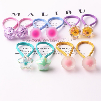 10vnt./vnt. Nauji spalvingi smėliavimo karoliukai princesė galvos apdangalai vaikams elastinės plaukų juostelės vaikams plaukų virvelės mergaičių aksesuarai kūdikiui