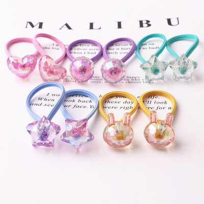 10vnt./vnt. Nauji spalvingi smėliavimo karoliukai princesė galvos apdangalai vaikams elastinės plaukų juostelės vaikams plaukų virvelės mergaičių aksesuarai kūdikiui