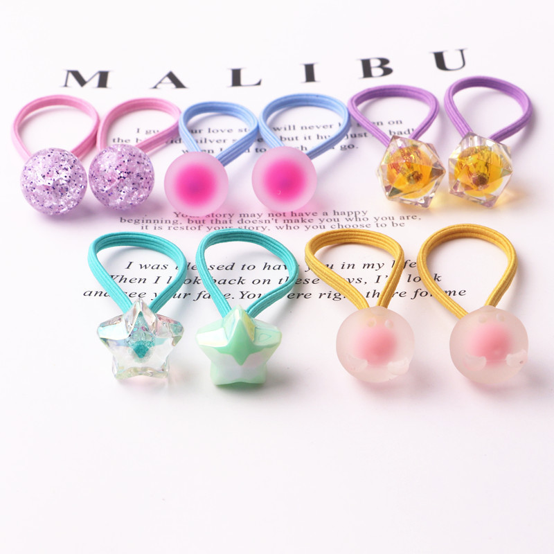 10vnt./vnt. Nauji spalvingi smėliavimo karoliukai princesė galvos apdangalai vaikams elastinės plaukų juostelės vaikams plaukų virvelės mergaičių aksesuarai kūdikiui