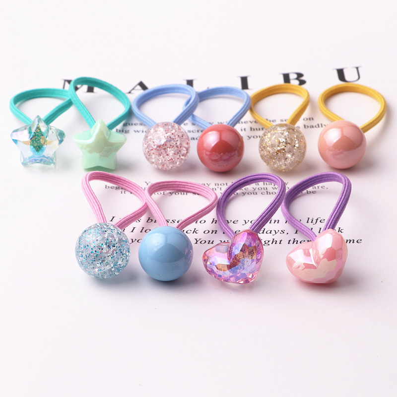 10vnt./vnt. Nauji spalvingi smėliavimo karoliukai princesė galvos apdangalai vaikams elastinės plaukų juostelės vaikams plaukų virvelės mergaičių aksesuarai kūdikiui