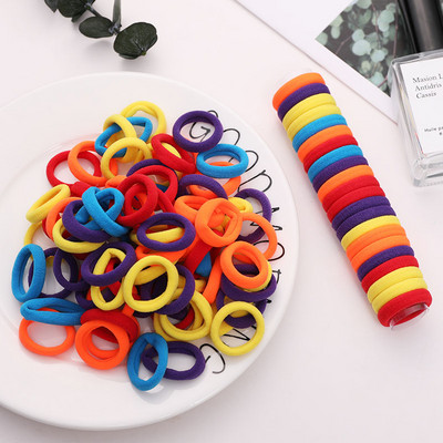 100 tk/komplekt 2 cm Tüdrukutele Värvilised põhilised nailonist elastsed juuksepaelad Scrunchie hobusesabahoidja Juukselips Lastele Moodsad Juuste Aksessuaarid