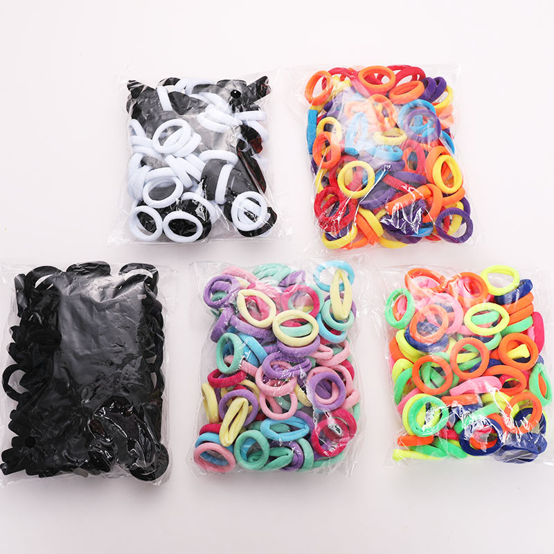 100 buc/set 2 cm fete colorate de bază din nailon benzi elastice de păr Scrunchie suport pentru coadă de cal cravată de păr accesorii de păr la modă pentru copii
