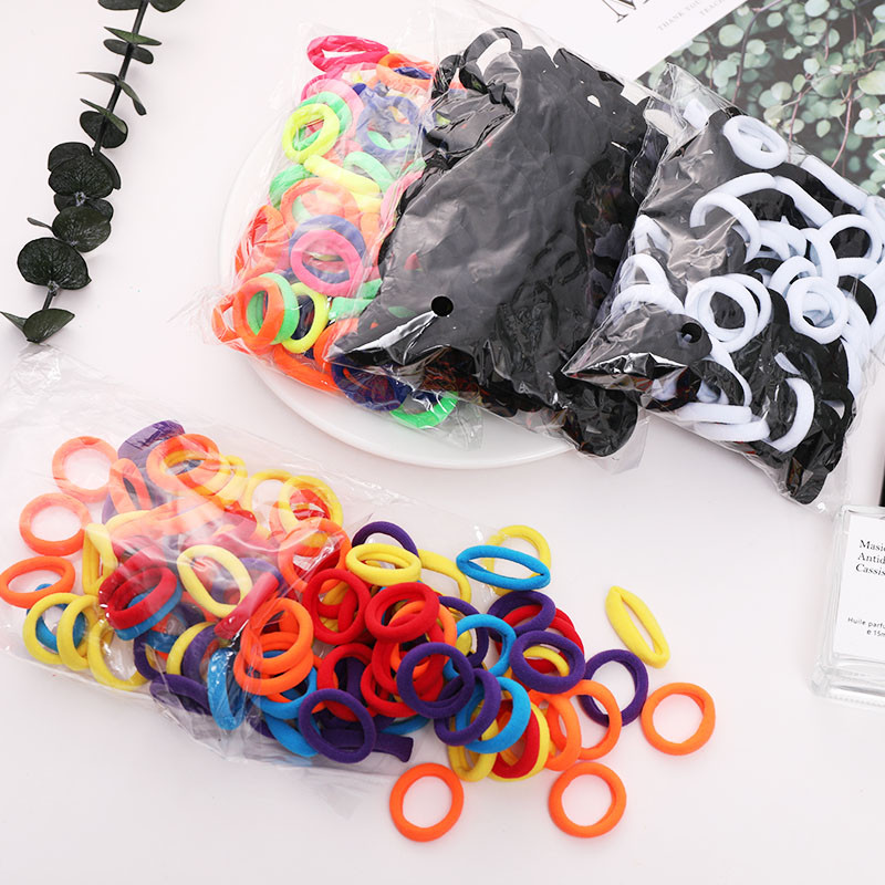 100 buc/set 2 cm fete colorate de bază din nailon benzi elastice de păr Scrunchie suport pentru coadă de cal cravată de păr accesorii de păr la modă pentru copii