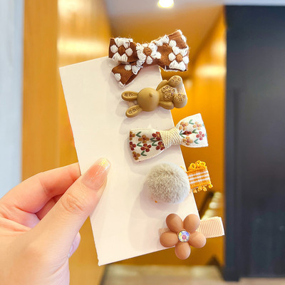 5/10 kom./Set Dječje djevojčice slatkih boja Ukrasi za kosu s kuglicama iz crtanog filma Cvjetne kopče za kosu Dječje slatke ukosnice Dječji dodaci za kosu