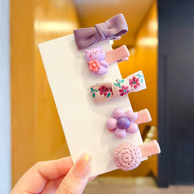 5/10 kom./Set Dječje djevojčice slatkih boja Ukrasi za kosu s kuglicama iz crtanog filma Cvjetne kopče za kosu Dječje slatke ukosnice Dječji dodaci za kosu