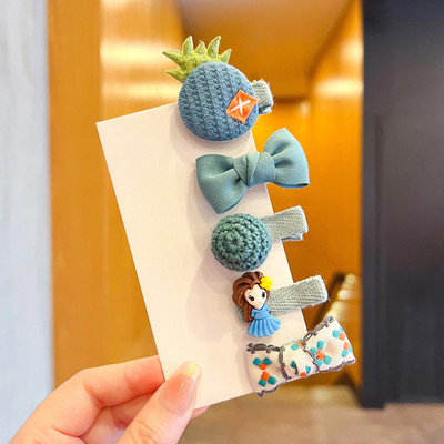 5/10 kom./Set Dječje djevojčice slatkih boja Ukrasi za kosu s kuglicama iz crtanog filma Cvjetne kopče za kosu Dječje slatke ukosnice Dječji dodaci za kosu