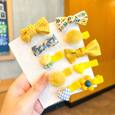 5/10 kom./Set Dječje djevojčice slatkih boja Ukrasi za kosu s kuglicama iz crtanog filma Cvjetne kopče za kosu Dječje slatke ukosnice Dječji dodaci za kosu