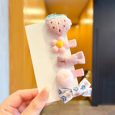 5/10 kom./Set Dječje djevojčice slatkih boja Ukrasi za kosu s kuglicama iz crtanog filma Cvjetne kopče za kosu Dječje slatke ukosnice Dječji dodaci za kosu