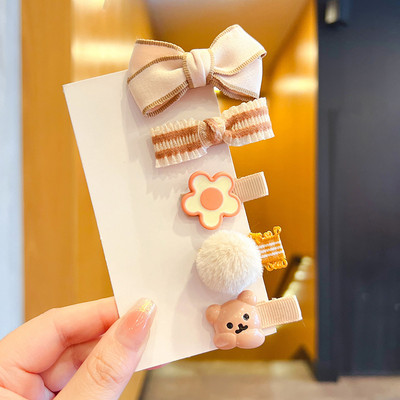 5/10 kom./Set Dječje djevojčice slatkih boja Ukrasi za kosu s kuglicama iz crtanog filma Cvjetne kopče za kosu Dječje slatke ukosnice Dječji dodaci za kosu