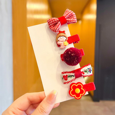 5/10 kom./Set Dječje djevojčice slatkih boja Ukrasi za kosu s kuglicama iz crtanog filma Cvjetne kopče za kosu Dječje slatke ukosnice Dječji dodaci za kosu