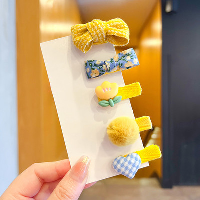 5/10 kom./Set Dječje djevojčice slatkih boja Ukrasi za kosu s kuglicama iz crtanog filma Cvjetne kopče za kosu Dječje slatke ukosnice Dječji dodaci za kosu