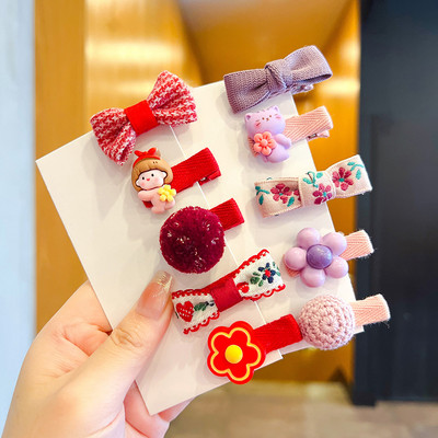 5/10 kom./Set Dječje djevojčice slatkih boja Ukrasi za kosu s kuglicama iz crtanog filma Cvjetne kopče za kosu Dječje slatke ukosnice Dječji dodaci za kosu