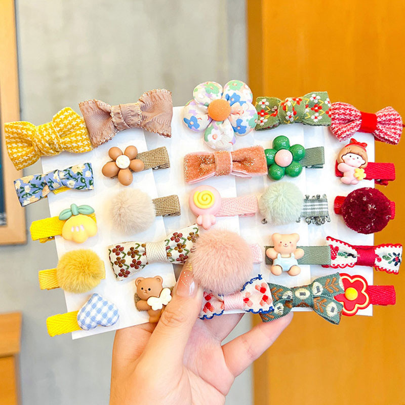 5/10 kom./Set Dječje djevojčice slatkih boja Ukrasi za kosu s kuglicama iz crtanog filma Cvjetne kopče za kosu Dječje slatke ukosnice Dječji dodaci za kosu