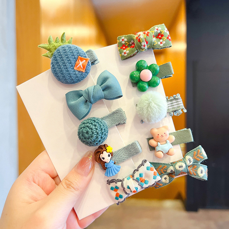 5/10 kom./Set Dječje djevojčice slatkih boja Ukrasi za kosu s kuglicama iz crtanog filma Cvjetne kopče za kosu Dječje slatke ukosnice Dječji dodaci za kosu