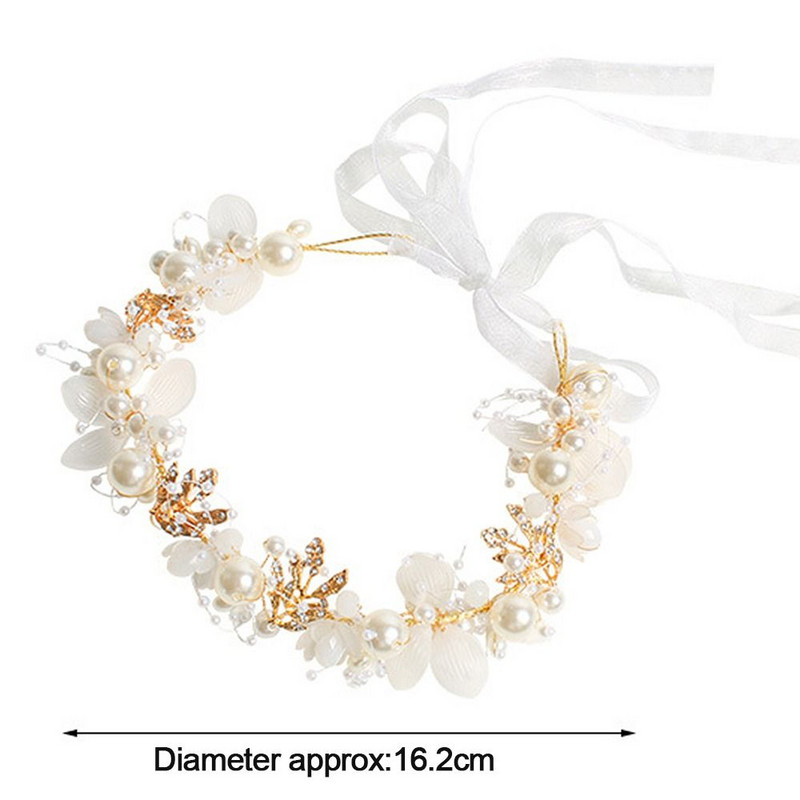 Bentiță de mireasă pentru fete elegante, perle imitate, coroană de flori, ghirlande de mireasă, cerc pentru cap, bentițe de nuntă, bijuterii de păr