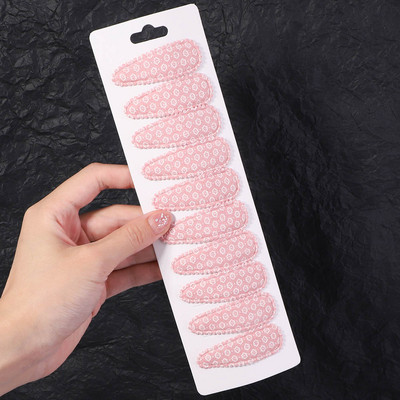 10gab/komplekts ar saldiem ziediem apdrukātas matu sprādzes bērniem, meitenēm, meiteņu formas BB skavas, ar rokām darinātas stiebru galvassegas, matu aksesuāri