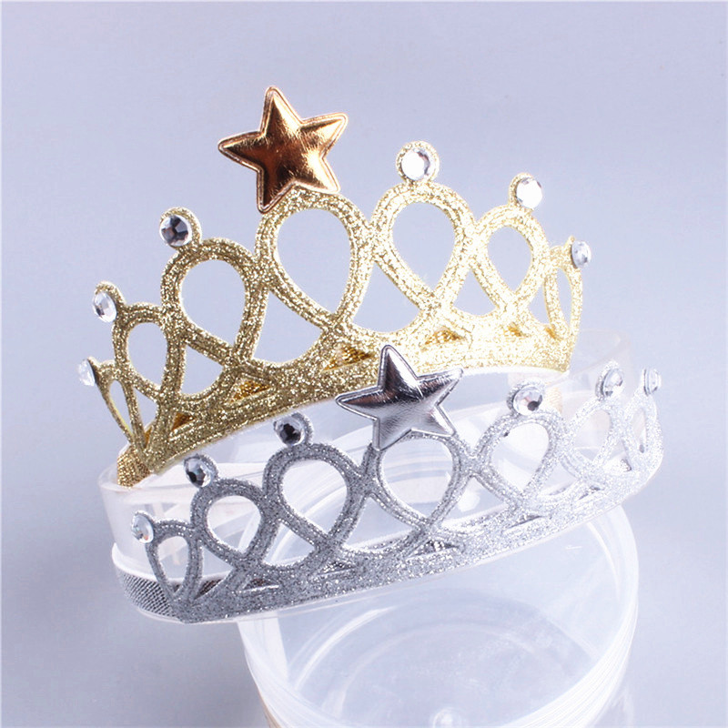 4Pcs/Lot Dječji dodaci za kosu 3D Diamond Crystal Traka za glavu Mala kruna s pet zvjezdica Traka za kosu Djevojačko pokrivalo za glavu Slatka nova pokrivala